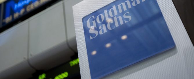 Goldman Sachs Group Inc. signage is displayed on the floor of the New York Stock Exchange in New York, U.S., on Thursday, June 2, 2011. U.S. stocks retreated, a day after the biggest slump for the Standard & Poor's 500 Index since August, as investors awaited the Labor Department's monthly report on employment in the world's largest economy. Photographer: Jin Lee/Bloomberg via Getty Images